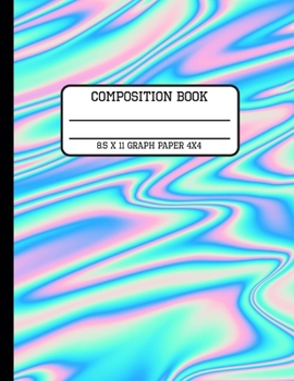 Paperback Composition Book Graph Paper 4x4: Colorful Psychedelic Back to School Quad Writing Notebook for Students and Teachers in 8.5 x 11 Inches Book