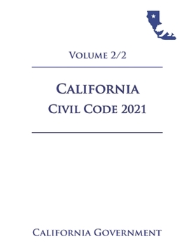 Paperback California Civil Code [CIV] 2021 Volume 2/2 Book