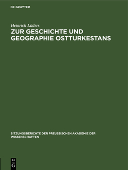 Hardcover Zur Geschichte Und Geographie Ostturkestans [German] Book