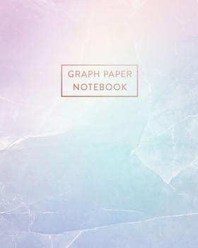 Paperback Graph Paper Notebook: Rainbow Pastel Hue Marble - 8 x 10 - 5 x 5 Squares per inch - 100 Quad Ruled Pages - Cute Graph Paper Composition Note Book