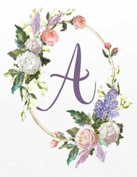 A: White Pink Floral 3-Year Monthly Calendar 2020-2022 (White Pink Floral Alphabet Series - Letter A)