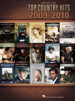 Paperback Top Country Hits of 2009-2010 Piano, Vocal and Guitar Chords Book