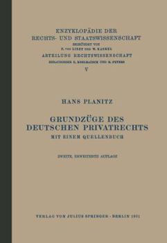 Paperback Grundzüge Des Deutschen Privatrechts: Mit Einem Quellenbuch [German] Book