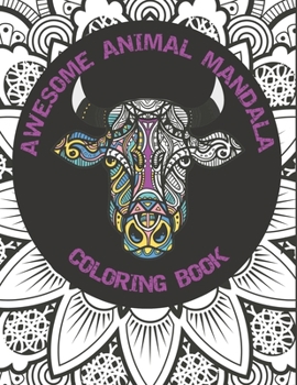 Paperback Awesome Animal Mandala Coloring Book