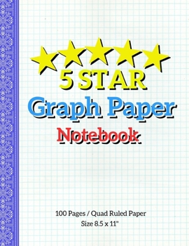 Paperback 5 Star Graph Paper: Maths Or Science Composition Notebook For Students With Quad Ruled 5 Squares per inch Graph Paper Suitable For Program Book