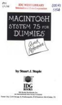 Paperback Macintosh System 7.5 for Dummies Quick Reference Book
