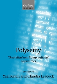Paperback Polysemy: Theoretical and Computational Approaches Book