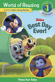 Paperback Disney Jr.'s Best Day Ever!: 3-In-1 Listen-Along Reader [With Audio CD] Book