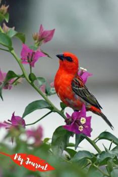 My Journal : Red Cardinal Bird Perched on Purple Flower Design 108 Page Journal 6x9 Inches for Note-Taking, List-making and Everyday Reflection