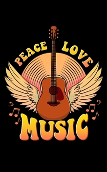 Paperback Peace Love Music: Cute Peace Love Music Hippie Hipster Festival 2020 Pocket Sized Weekly Planner & Gratitude Journal (53 Pages, 5" x 8") Book