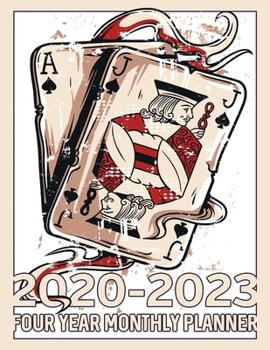 Poker Cards Blackjack 21 2020 - 2023 Four Year Monthly Planner: Calendar, Notebook and More