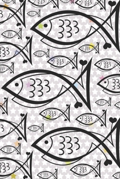 Notebook: Fish symbol, Christian symbols, jesus fish symbol, spiritual diary, notebook with fish. Format A5, 120 pages, discreet light grey lined.