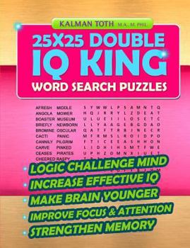 Paperback 25x25 Double IQ KING Word Search Puzzles Book