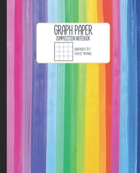 Paperback Graph Paper Composition Notebook: Quad Ruled 5 Squares to 1 Inch Grid Paper Science & Math Graphing Notebook 5x5 7.5 x 9.25" Colorful Watercolor Strip Book