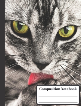 Paperback Composition Notebook: 110 Wide-Ruled Pages - Standard Composition Book Size - Fun Back to School Supplies - Cat Closeup Book