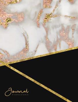 Paperback Journal Minerals + Gold: Rose Gold Marble Notebook - Lined 80-Page - Perfect Bound Cover Book