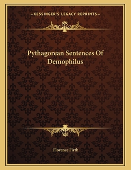 Paperback Pythagorean Sentences of Demophilus Book