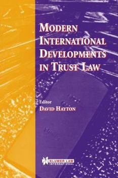 Hardcover Modern International Developments in Trust Law Book