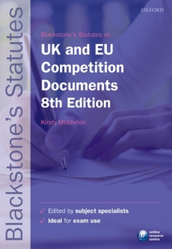 Paperback Blackstone's UK & EU Competition Documents Book