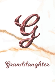 Granddaughter: Sketchbook | Blank Imaginative Sketch Book Paper | Letter G Rose Gold White Marble Pink Effect | Teach & Practice Drawing for ... Doodle Pad | Create, Imagine & Learn to Draw