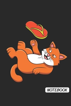 Notebook: DIN A5 Katze Flip Flops Notizheft liniert | 120 Seiten liniertes Katze Flip Flops Notizbuch für Notizen in Schule, Universität, Arbeit oder zuhause. | Eine tolles Geschenk für Ihre Liebsten.