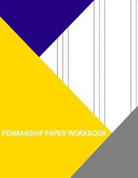 Paperback Penmanship Paper Workbook: Landscape 5 Colored Lines Per Page Book