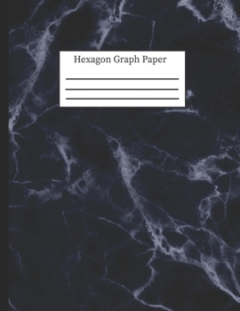 Hexagon Graph Paper: Hexagonal Notebook Paper: 0.2" Hexes, Small Hex Grid Note Book Pad: 8.5" x 11" 108 Pages, Pretty Navy Marble