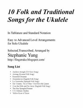 Paperback 10 Folk and Traditional Songs for the Ukulele Book