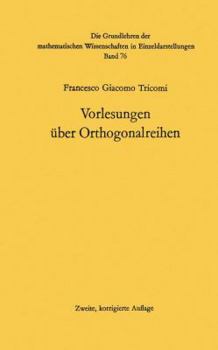 Hardcover Vorlesungen Uber Orthogonalreihen [German] Book