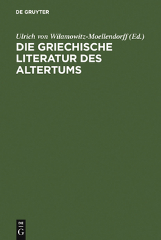 Hardcover Die griechische Literatur des Altertums [German] Book