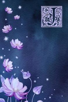 Paperback J: Monogram Initial Notebook with Purple floral design Book