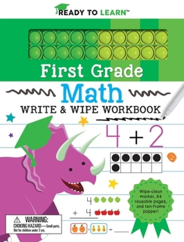 Spiral-bound Ready to Learn: First Grade Math Write & Wipe Workbook with Popper Book