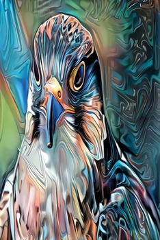 Gemalter Falke Notizbuch: vielseitiges Notizbuch modernes und auff�lliges Notizbuch kariert 120 karierte Seiten Din A5 perfekt als Notizheft, Tagebuch und Journal Geschenk mit wundersch�nem Falken