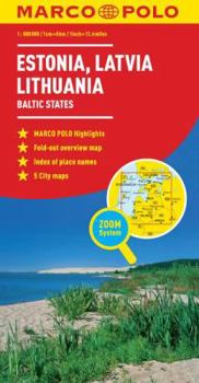 Map Estonia, Latvia, Lithuania Marco Polo Map (Baltic States) Book