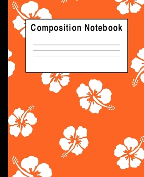 Composition Notebook: tropical orange plumeria floral