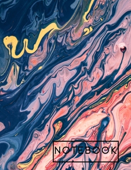 Paperback Notebook: Colored Marble Notebook: Notebook: Elegant Colored Marble - Marble Journal 120 College-ruled Pages 8.5 x 11 - A4 Size Book