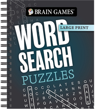 Spiral-bound Brain Games - Large Print: Word Search Puzzles (Dark Gray) [Large Print] Book