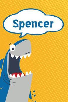 Paperback Spencer: Personalized Shark Isometric Dot Paper Notebook for Kids 120 Pages 6x9 Book
