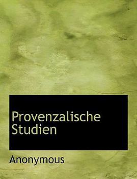 Hardcover Provenzalische Studien Book