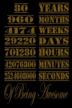 80  Years Of Being Awesome: Perfect Gift For 80  Year Old Girls and men with Beautiful vintage Happy 80 Years Birthday Notebook and blank Lined ... Vintage Anniversary Gift For Boys And Girls