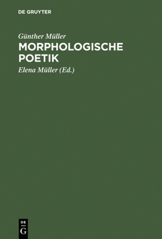 Hardcover Morphologische Poetik: Gesammelte Aufsätze [German] Book