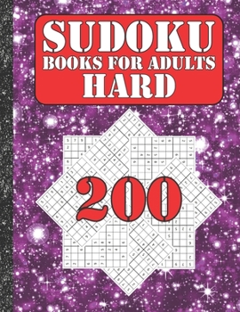 Paperback Sudoku books for adults hard: 200 Sudokus from hard with solutions for adults Gifts Sudoku hard book Galaxy Sky Lover adults, kids Book