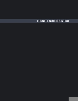 Paperback Cornell Notebook Pro: Large Note Taking System For School And University. College Ruled Pretty Light Notes. Dark Slatte Deep Matte Grey Cove Book