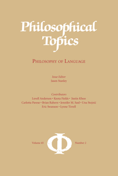 Paperback Philosophical Topics 45.2: Philosophy of Language Book