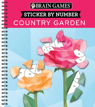 Brain Games - Sticker by Number: Country Garden - Book  of the Sticker by Number