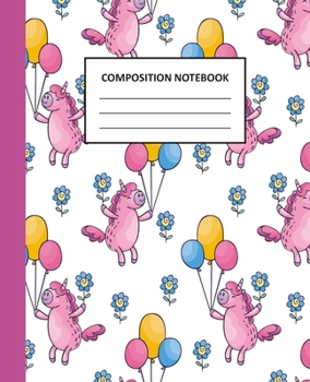 Paperback Composition Notebook: Cute Unicorn Wide Ruled Notebook Journal for Girls Book