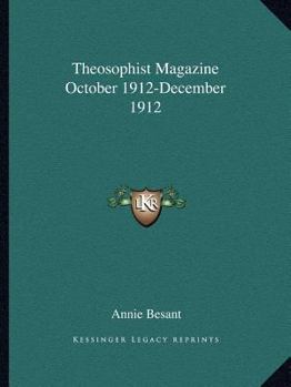 Paperback Theosophist Magazine October 1912-December 1912 Book