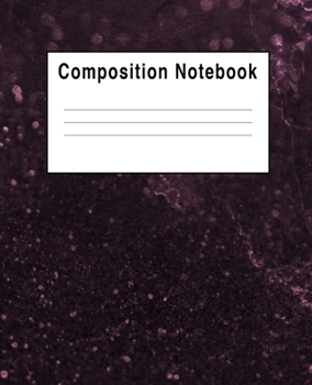 Paperback Composition Notebook: Sparkle Faux Purple Dark Book