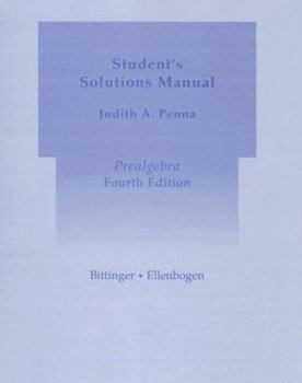 Paperback Prealgebra: Student's Solutions Manual Book