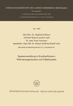 Paperback Speisenverteilung in Krankenhäusern Wärmewagensystem und Tablettsystem [German] Book